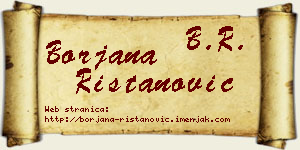 Borjana Ristanović vizit kartica